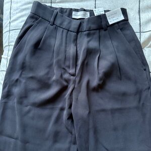 Abercrombie & Fitch Black Sloane Crepe Tailored Wide Leg Trousers